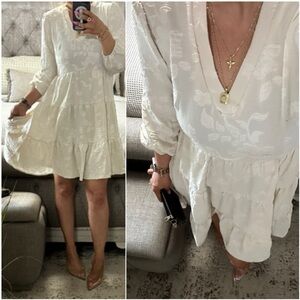 Newโค๏ธ Ivory Whisper Babydoll Tiered Dress